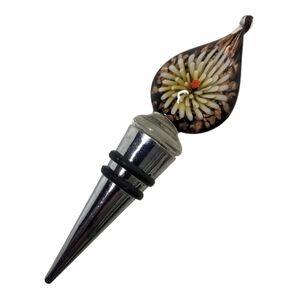 Ornamental Glass Wine Stopper Hand Blown Glass Stopper Gold Flake Bottle Stopper